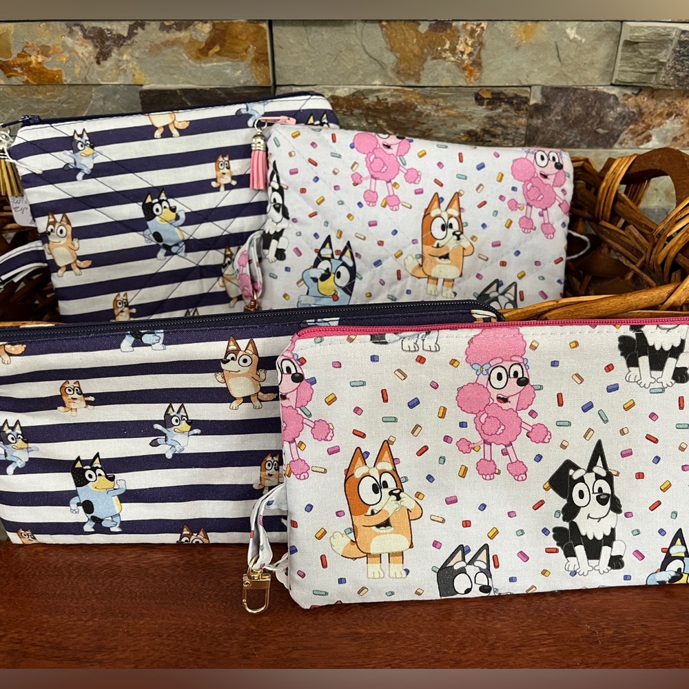 Bluey & Friends lined zip pouch kids organizer back to school, made by me